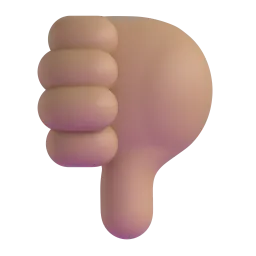Emoji Polegar para baixo: pele morena clara no Microsoft