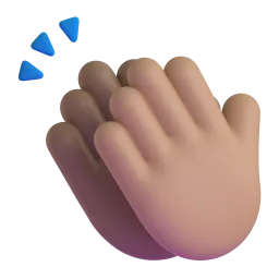Clapping Hands: Medium-Light Skin Tone emoji on Microsoft