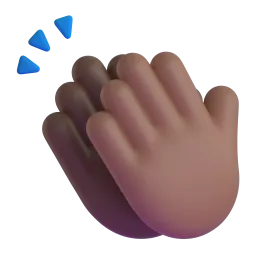 Emoji Mani che applaudono: carnagione abbastanza scura su Microsoft