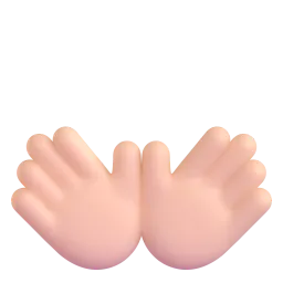 อีโมจิ แบมือ: โทนผิวสีขาว บน Microsoft