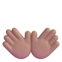 Open Hands: Medium-Light Skin Tone emoji on Microsoft