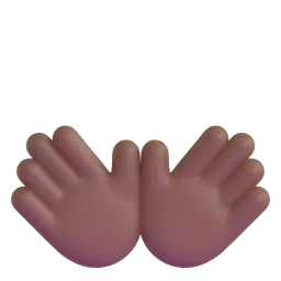Emoji Tangan terbuka: ton kulit sederhana gelap pada Microsoft