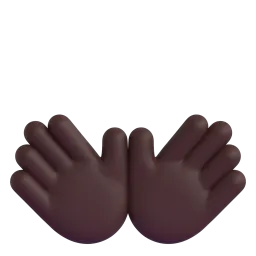Emoji Tangan terbuka: ton kulit gelap pada Microsoft