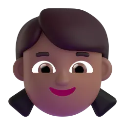 Girl: Medium-Dark Skin Tone emoji on Microsoft