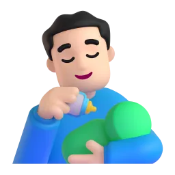 Man Feeding Baby: Light Skin Tone emoji on Microsoft
