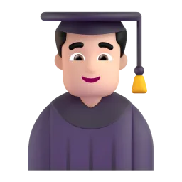 Man Student: Light Skin Tone emoji on Microsoft