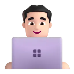 Emoji Tecnologo: carnagione chiara su Microsoft