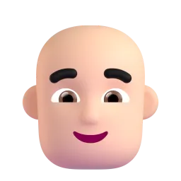 Mann: helle Hautfarbe, Glatze-Emoji auf Microsoft