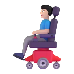 Emoji Homem em cadeira de rodas motorizada: pele clara no Microsoft