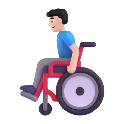 Emoji Homme en fauteuil roulant manuel : peau claire sur Microsoft