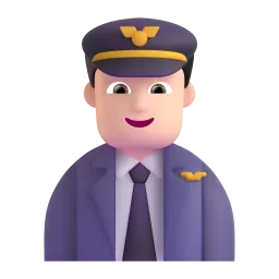 Man Pilot: Light Skin Tone emoji on Microsoft