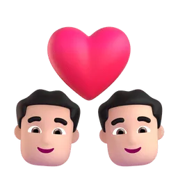 Couple with Heart: Man, Man, Light Skin Tone emoji on Microsoft