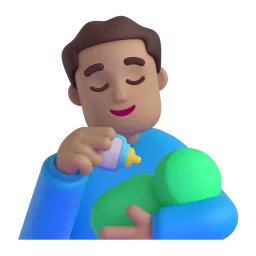 Emoji Uomo che allatta: carnagione abbastanza chiara su Microsoft