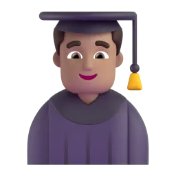 Man Student: Medium-Light Skin Tone emoji on Microsoft