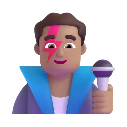Microsoft üzerinde Erkek şarkıcı: orta açık cilt tonu emojisi