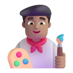 Künstler: mittelhelle Hautfarbe-Emoji auf Microsoft