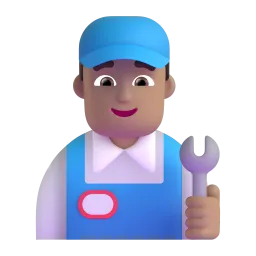 Man Mechanic: Medium-Light Skin Tone emoji on Microsoft
