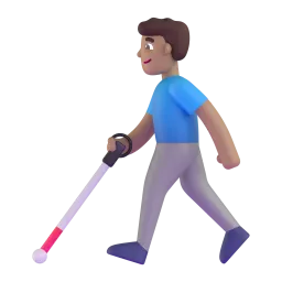 Man with White Cane: Medium-Light Skin Tone emoji on Microsoft