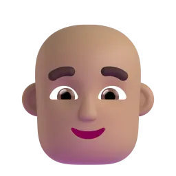 Emoji Uomo: carnagione abbastanza chiara e calvo su Microsoft