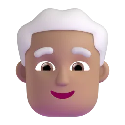Emoji Pria: warna kulit cerah-sedang, rambut putih di Microsoft