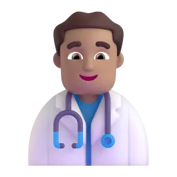 Arzt: mittelhelle Hautfarbe-Emoji auf Microsoft