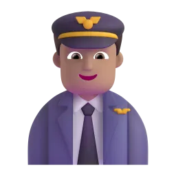 Man Pilot: Medium-Light Skin Tone emoji on Microsoft