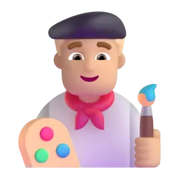 Man Artist: Medium Skin Tone emoji on Microsoft
