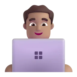 Emoji Ahli teknologi pria: warna kulit sedang di Microsoft