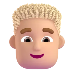 Mann: mittlere Hautfarbe, lockiges Haar-Emoji auf Microsoft