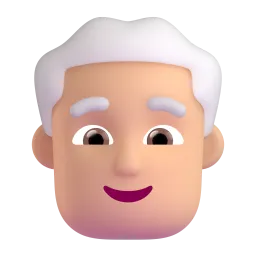 Man: Medium Skin Tone, White Hair emoji on Microsoft