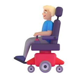 Emoji Uomo su sedia a rotelle motorizzata: carnagione olivastra su Microsoft