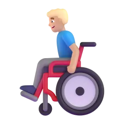 Emoji Lelaki dalam kerusi roda manual: ton kulit sederhana pada Microsoft