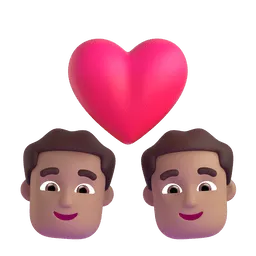 Couple with Heart: Man, Man, Medium Skin Tone emoji on Microsoft
