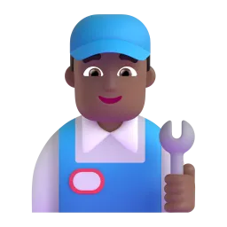 Man Mechanic: Medium-Dark Skin Tone emoji on Microsoft