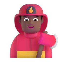 Emoji Ahli bomba lelaki: ton kulit sederhana gelap pada Microsoft