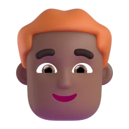 Man: Medium-Dark Skin Tone, Red Hair emoji on Microsoft
