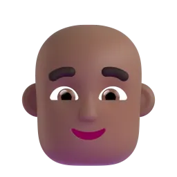 Mann: mitteldunkle Hautfarbe, Glatze-Emoji auf Microsoft