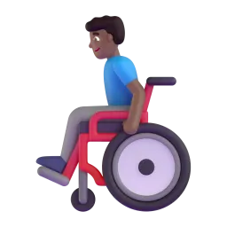 Man in Manual Wheelchair: Medium-Dark Skin Tone emoji on Microsoft