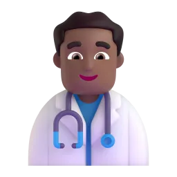 Arzt: mitteldunkle Hautfarbe-Emoji auf Microsoft