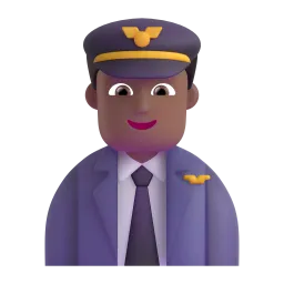 Man Pilot: Medium-Dark Skin Tone emoji on Microsoft