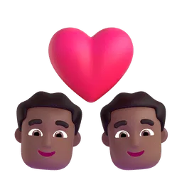 Couple with Heart: Man, Man, Medium-Dark Skin Tone emoji on Microsoft