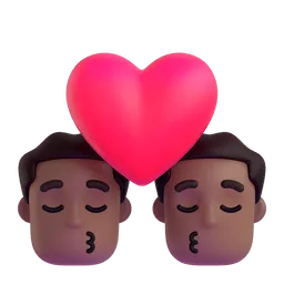 Emoji Bisou : homme, homme et peau mate sur Microsoft