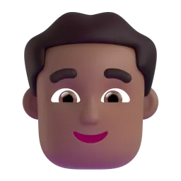 Man: Medium-Dark Skin Tone emoji on Microsoft
