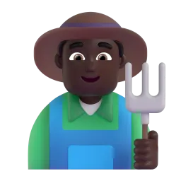 Man Farmer: Dark Skin Tone emoji on Microsoft