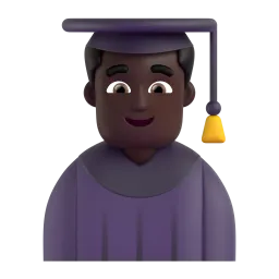 Student: dunkle Hautfarbe-Emoji auf Microsoft