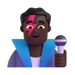 Man Singer: Dark Skin Tone emoji on Microsoft