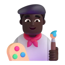 Emoji Artiste homme : peau foncée sur Microsoft