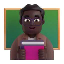 Man Teacher: Dark Skin Tone emoji on Microsoft