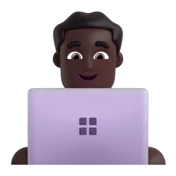 Man Technologist: Dark Skin Tone emoji on Microsoft