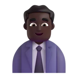 Man Office Worker: Dark Skin Tone emoji on Microsoft